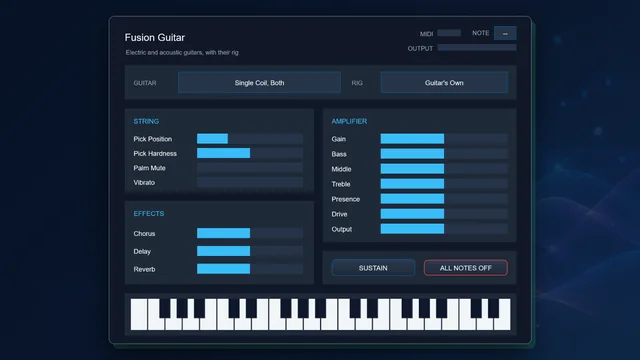 Fusion Guitar in a development build