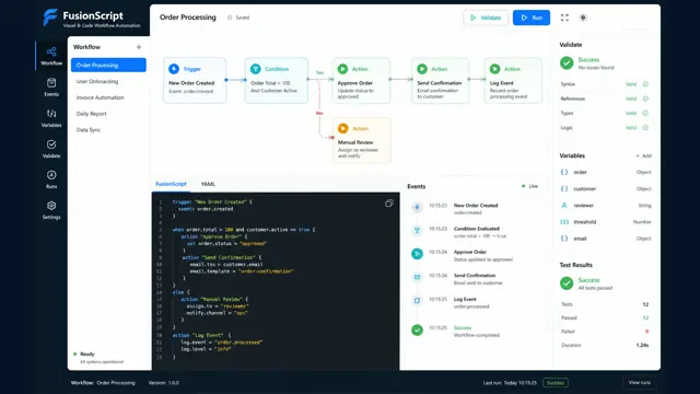 Fusionscript connected application language