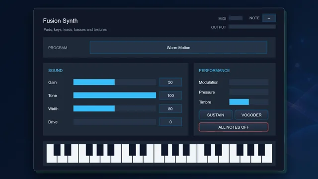 Fusion Synth in a development build