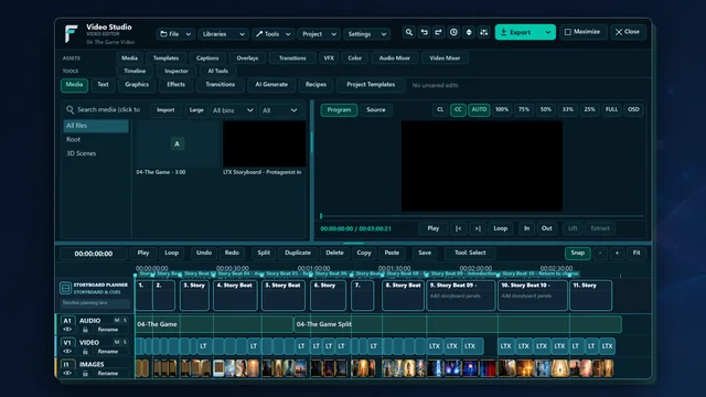 Fusion Video Studio in a development build