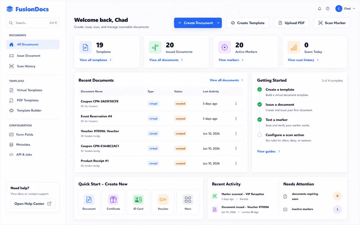 FUSION: Command DPS document workflow dashboard