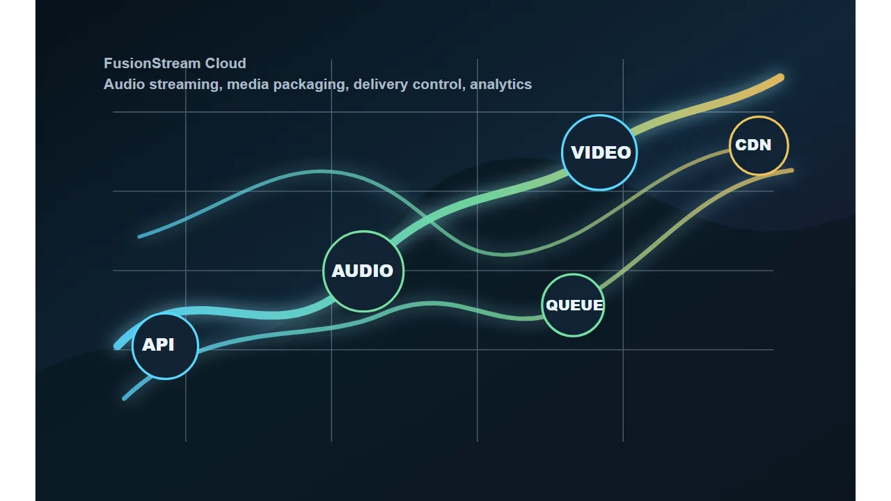 FUSION: Stream provider-neutral audio, video, live, relay, and overlay network