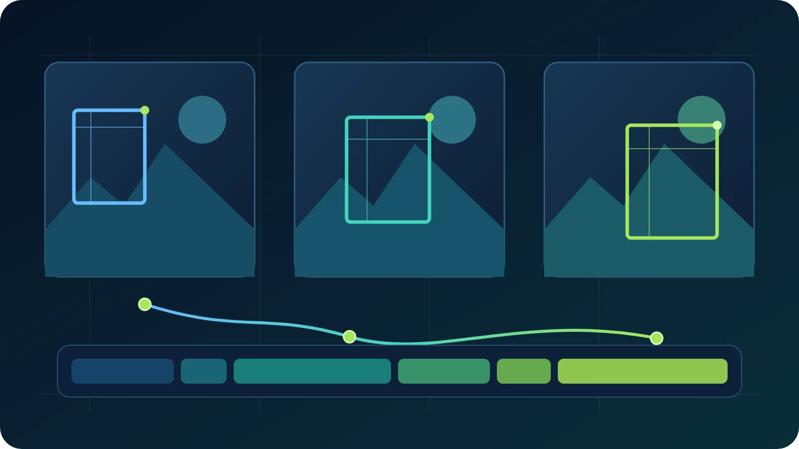 FUSION: Vision visualization of analyzed video frames, detected regions, and structured timeline events